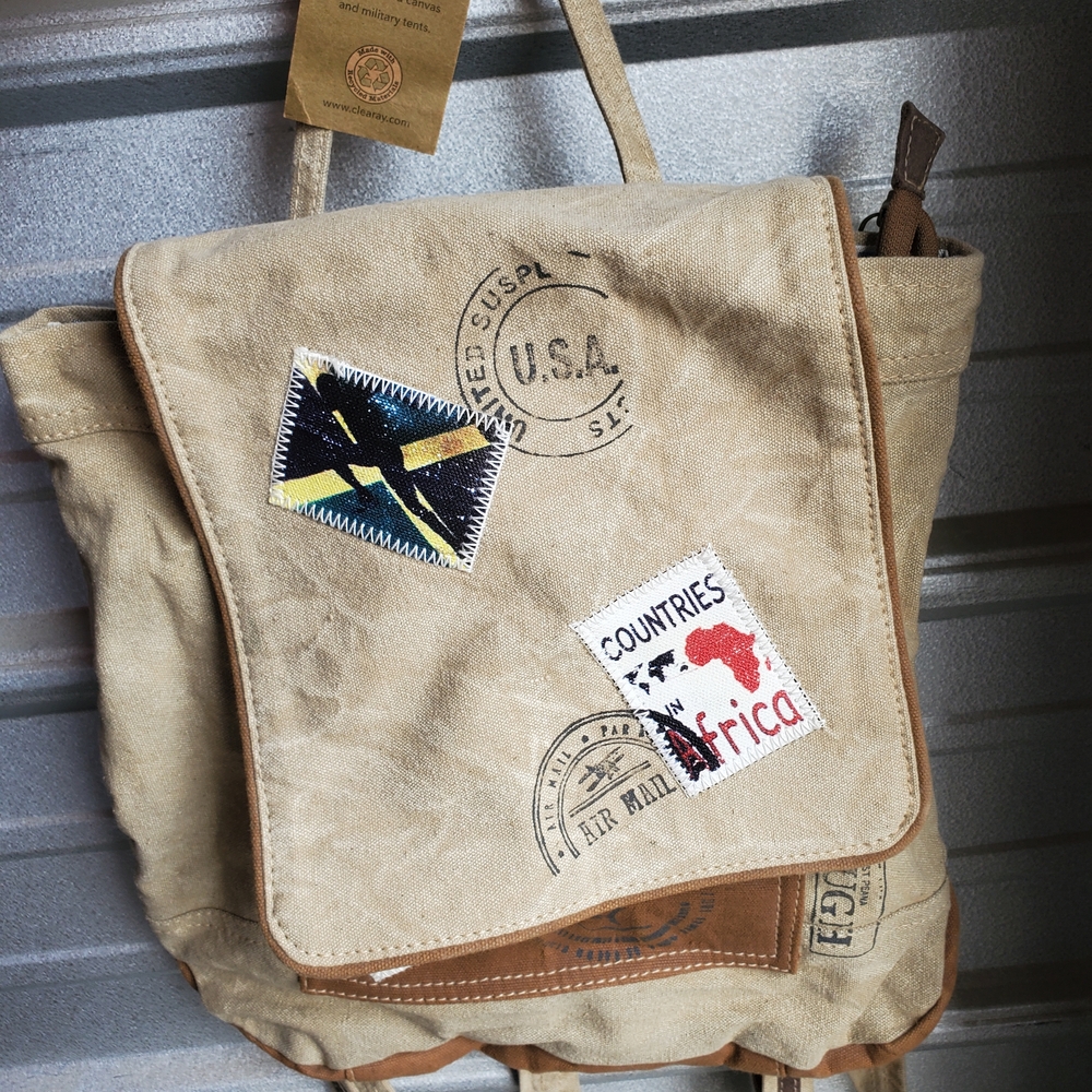 Canvas Backpack with Patches